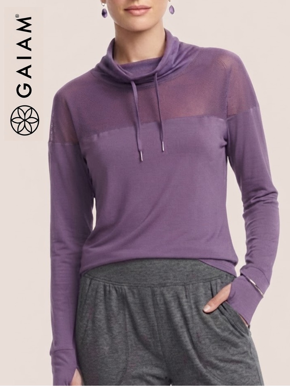 Hoodie • NWOT
Gaiam • Mesh Panel Cowl Neck Hoodie